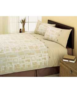 Linen Blocks Jacquard Double Duvet Cover Set