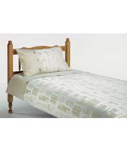 Linen Blocks Jacquard Single Duvet Cover Set