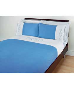 Linked Dots Double Duvet Cover Set - Blue