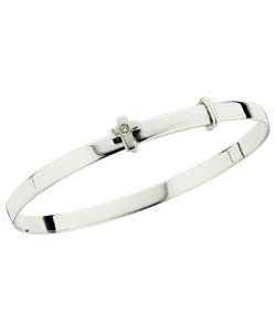 Unbranded Little Sparkles Sterling Silver Cross Expander Bangle