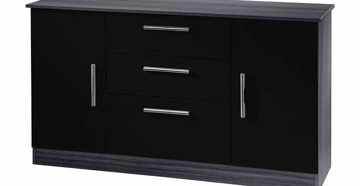 Unbranded Living 2 Door 3 Drawer Sideboard - Black