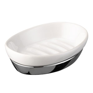 Lola Soap Dish- White/Chrome