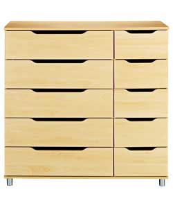 Lorenza 5 Wide 5 Narrow Drawer Chest - Beech