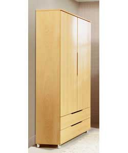 Lorenza Beech 2 Door 2 Drawer Wardrobe