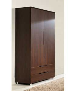 Lorenza Wenge 2 Door 2 Drawer Wardrobe