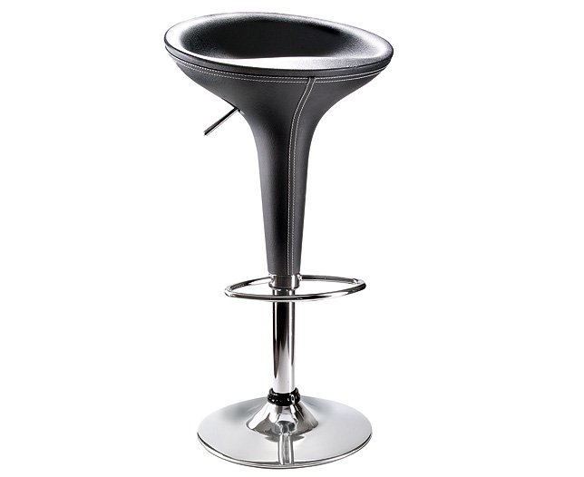 Unbranded Low Back Bonded Leather Bar Stool Black