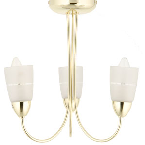 Lupa 3 Arm Pendant- Polished Brass