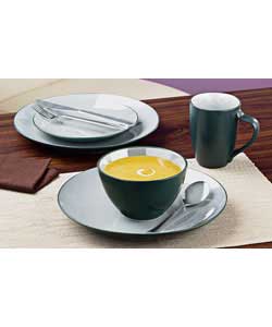 Lustre 16 Piece Grey Stoneware Dinner Set