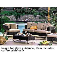 Luxor Coffee Table Aluminium Frame Synthetic Wicker Chocolate