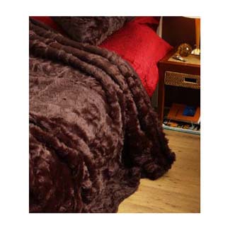 Luxury Chocolate Fur Throw