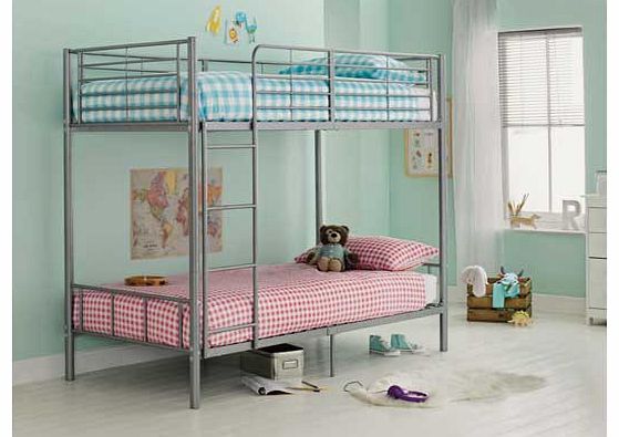 Unbranded Maddison Single Bunk Bed Frame - Silver