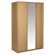 Unbranded Maddox Triple Wardrobe With Mirror, Oak