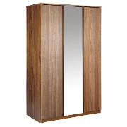 Unbranded Maddox Triple Wardrobe With Mirror, Walnut