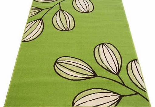 Unbranded Maestro Flourish Green Rug - 110cm x 60cm