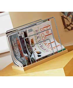 Unbranded Magazine Holder - Beech And Chrome