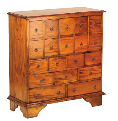 MAHOGANY CHEST APOTHECARY