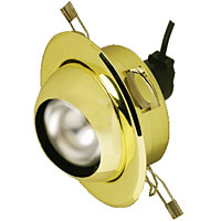 Mains Downlight Eyeball R80 Brass