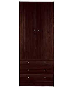 Unbranded Malibu 2 Door 3 Drawer Wardrobe - Wenge