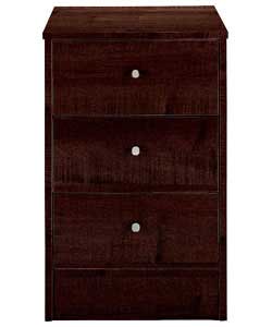 Unbranded Malibu 3 Drawer Bedside Chest - Wenge