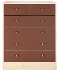 Malibu 4 Wide 2 Narrow Drawer Chest - Mocha