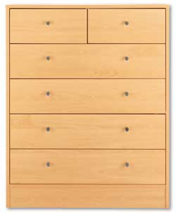 Malibu Beech Chest 4 plus 2 Drawer Chest