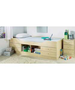 Malibu Maple Cabin Bed with Anti-Dustmite Mattress