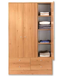 Malibu Pine 3 Door 4 Drawer Wardrobe