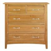 Unbranded Malvern Oak 5 Drawer Chest - Lacquered Oak