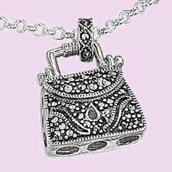 Marcasite Handbag Charm Pendant