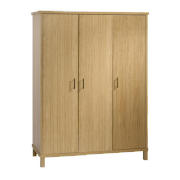 Wardrobes - Marlowe 3 Door Wardrobe- Oak veneer