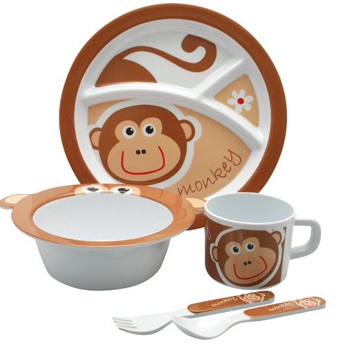 Unbranded Melamine Animal Design Kids Dinner Set