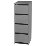 Melamine Faced 4 Drawer Filing Cabinet-Grey