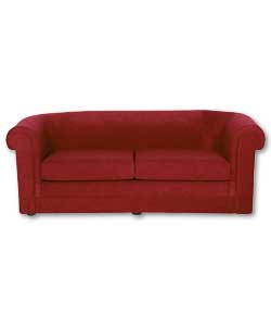 Chesterfield style sofa with foam seat cushions. 1