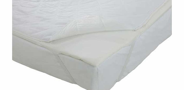 Set includes: mattress topper. protector and 4 pillows. 100% polyester microfibre cover. 30gsm non woven reverse. 100% polyester filling. Percale 180 thread count. Cover is machine washable at 40?C. Suitable for tumble drying. Size L190. W135. D2.5cm