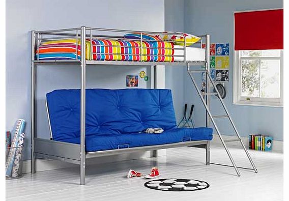 Unbranded Metal Blue Futon Bunk Bed with Elliott Mattress