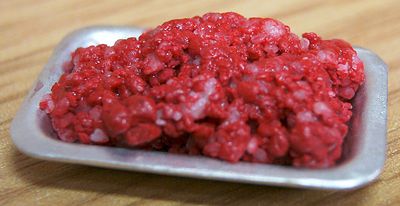 Metal Tray of Minced Beef