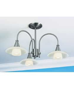 Mia 3 Light Ceiling Fitting - Satin Silver Finish