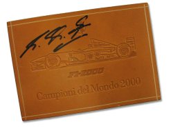 Michael Schumacher Signed Leather Plaque