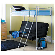 Unbranded Mika High-Sleeper with Double Futon, Black with