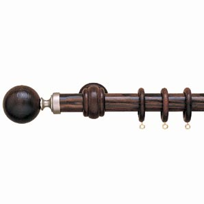 Milan Curtain Pole Kit- Walnut