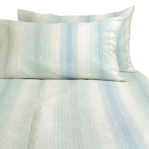 Mineral Stripe Duvet Cover- Aqua- Super Kingsize