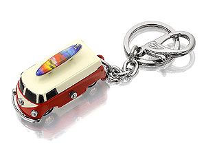 Unbranded Miniature Red Camper Van Keyring Clock 033147