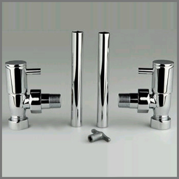 Chrome Angled Minimalist Radiator Valve Pack