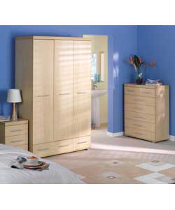 Monaco 3 Door and 2 Drawer Wardrobe