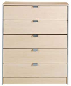 Monza 5 Wide Drawer Chest - Maple