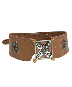 Moroccan Emblem Belt Brown