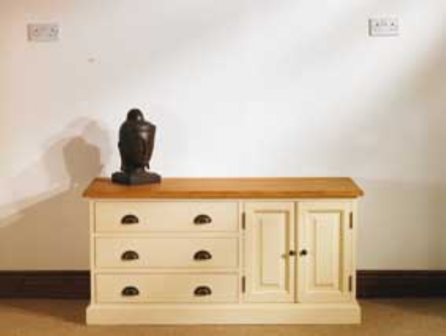 Unbranded Mottisfont Painted Longlow Boy (Cream, Oak, Metal)