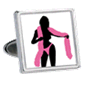 Unbranded Moving Naughty Girl Cufflinks - Boa