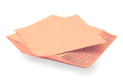 Pack of 16 delicate creamy peach coloured napkins