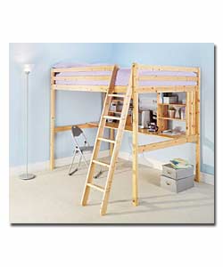 Natural Pine Double High Sleeper/Work Station/Comfort Matt